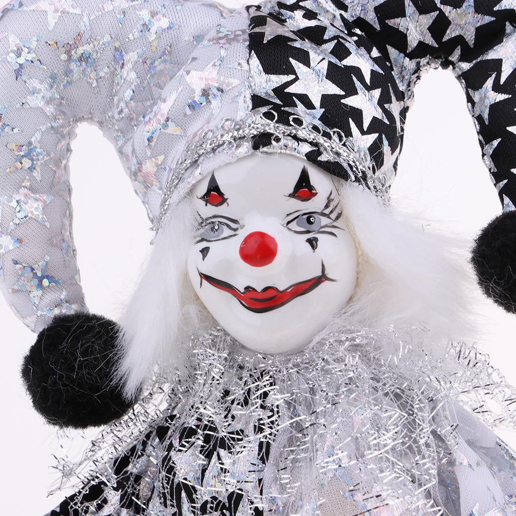 9 Inch Porcelain Harlequin Doll Figure K9322