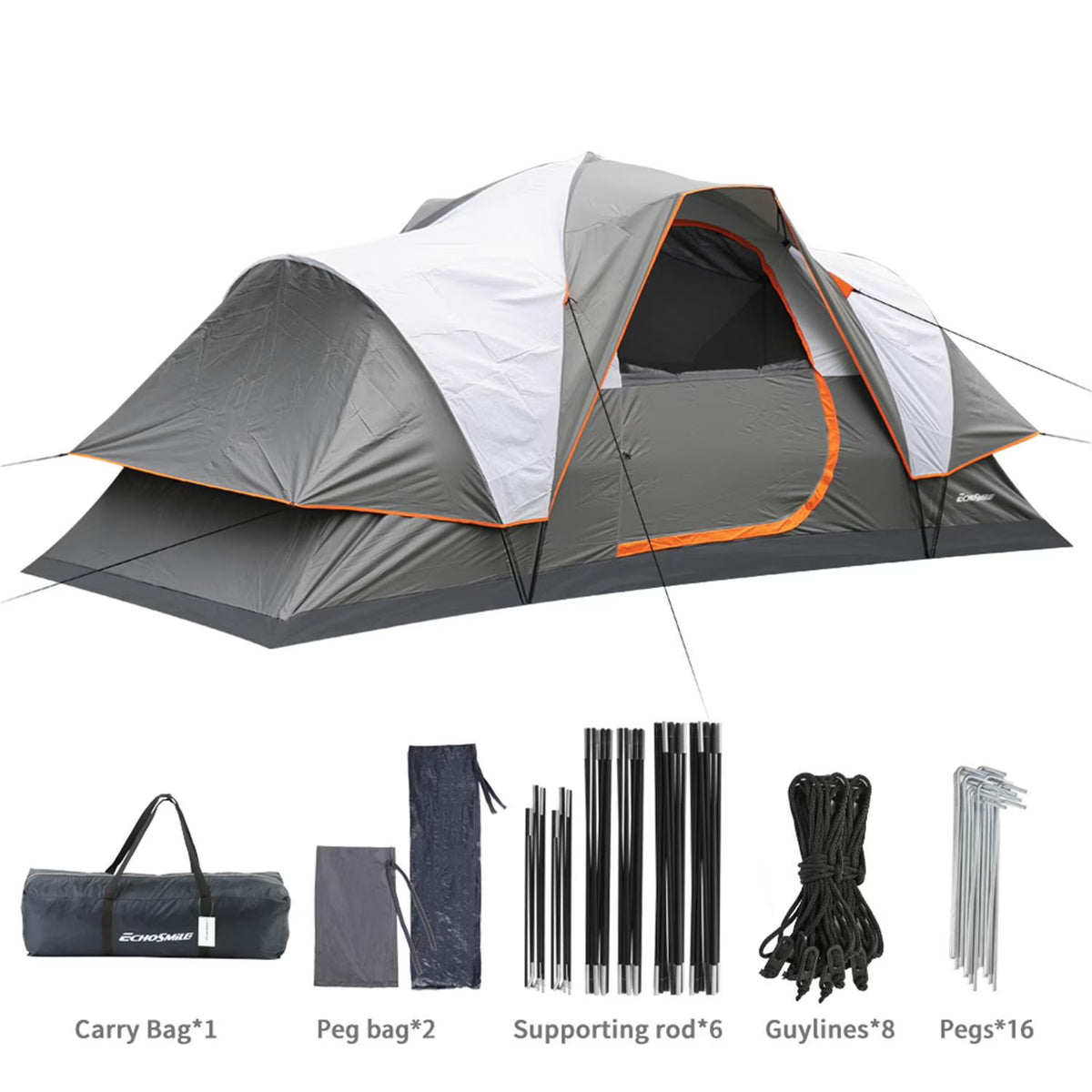 Grey Tent For 8 People V59366