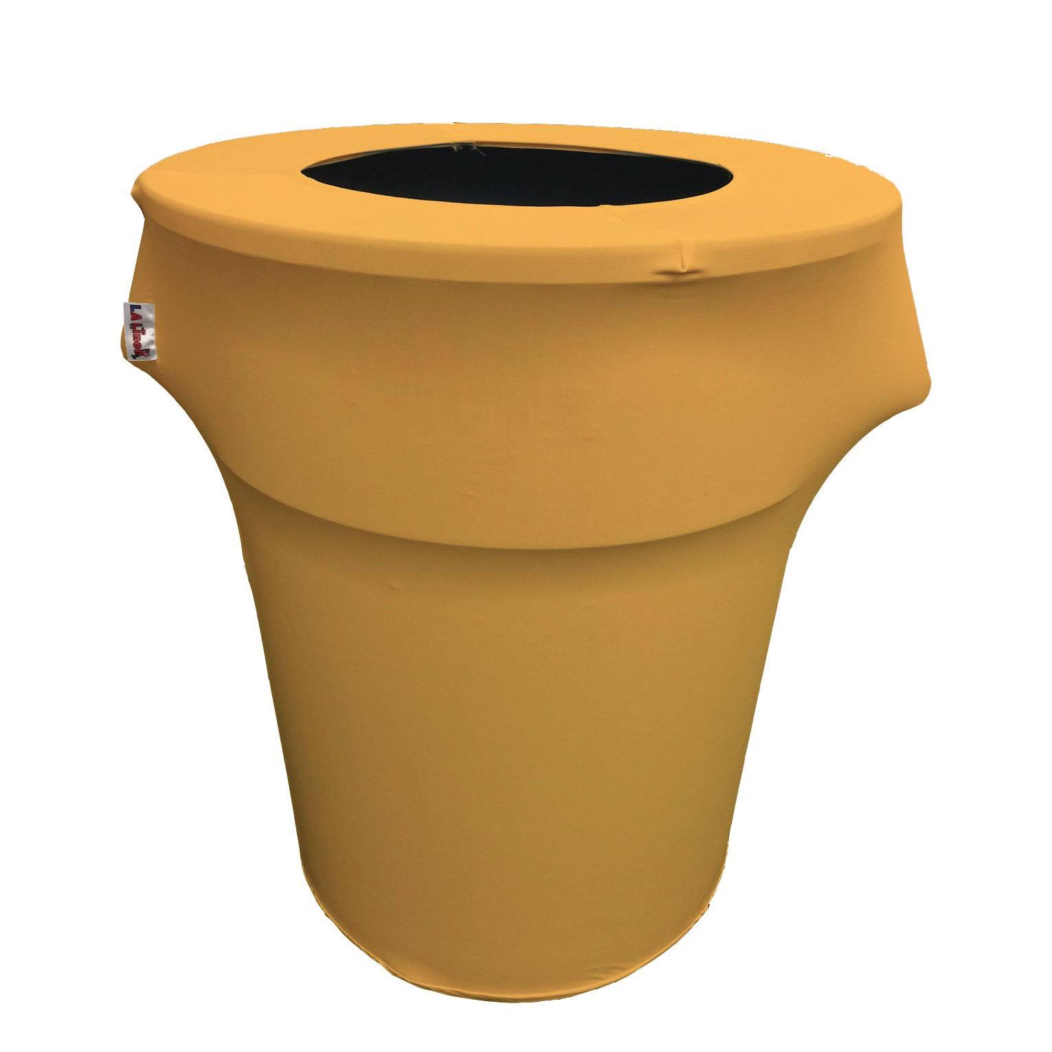 Turquoise Stretch Spandex Trash Can Cover 55 gal. Round U708