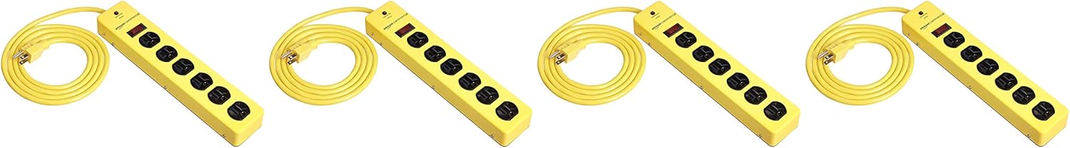4 PACK Metal Surge Protector Power Strip X68639