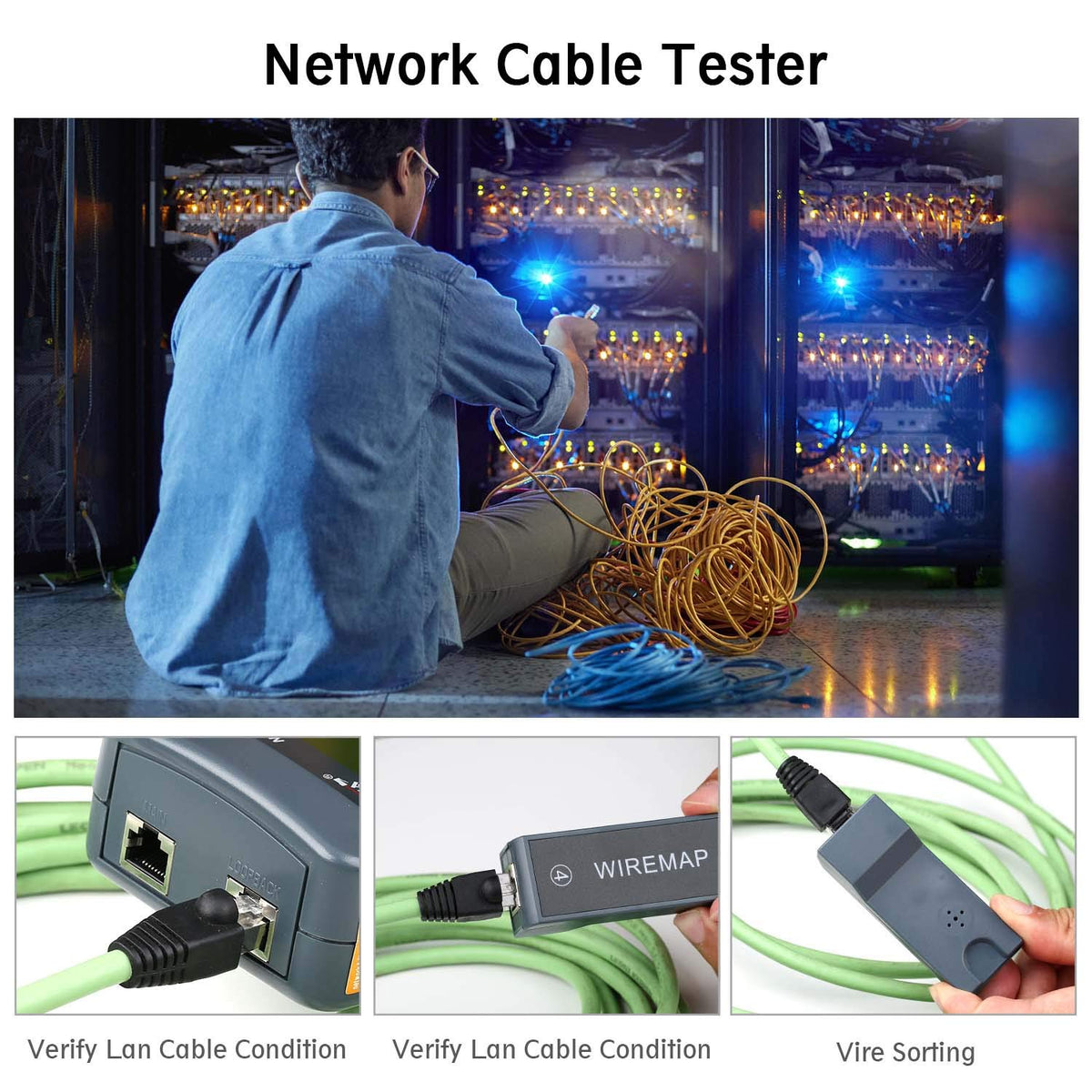 Network Cable Tester with 8 Far-end Passive Test Jacks G598889
