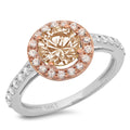 Champagne Simulated Diamond Halo Ring R410167