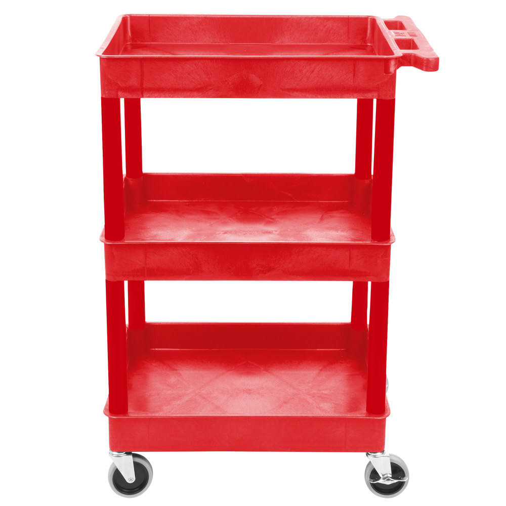 Red 3 Shelf Tub Cart G6932