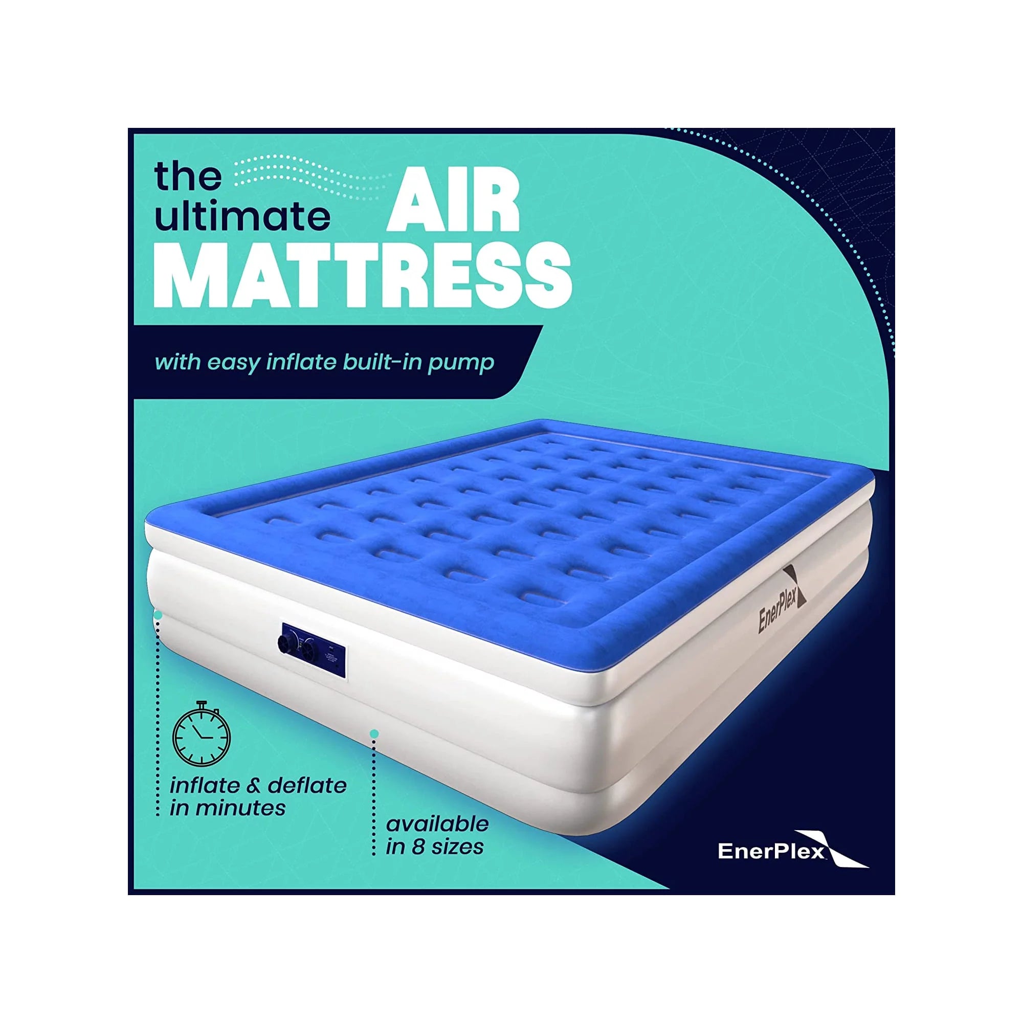 Queen 18 Inch Air Mattress with Built-in Pump J561