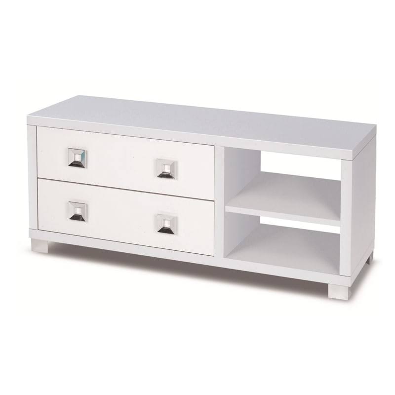 Double 2 Drawer Cabinet Glossy White C72343