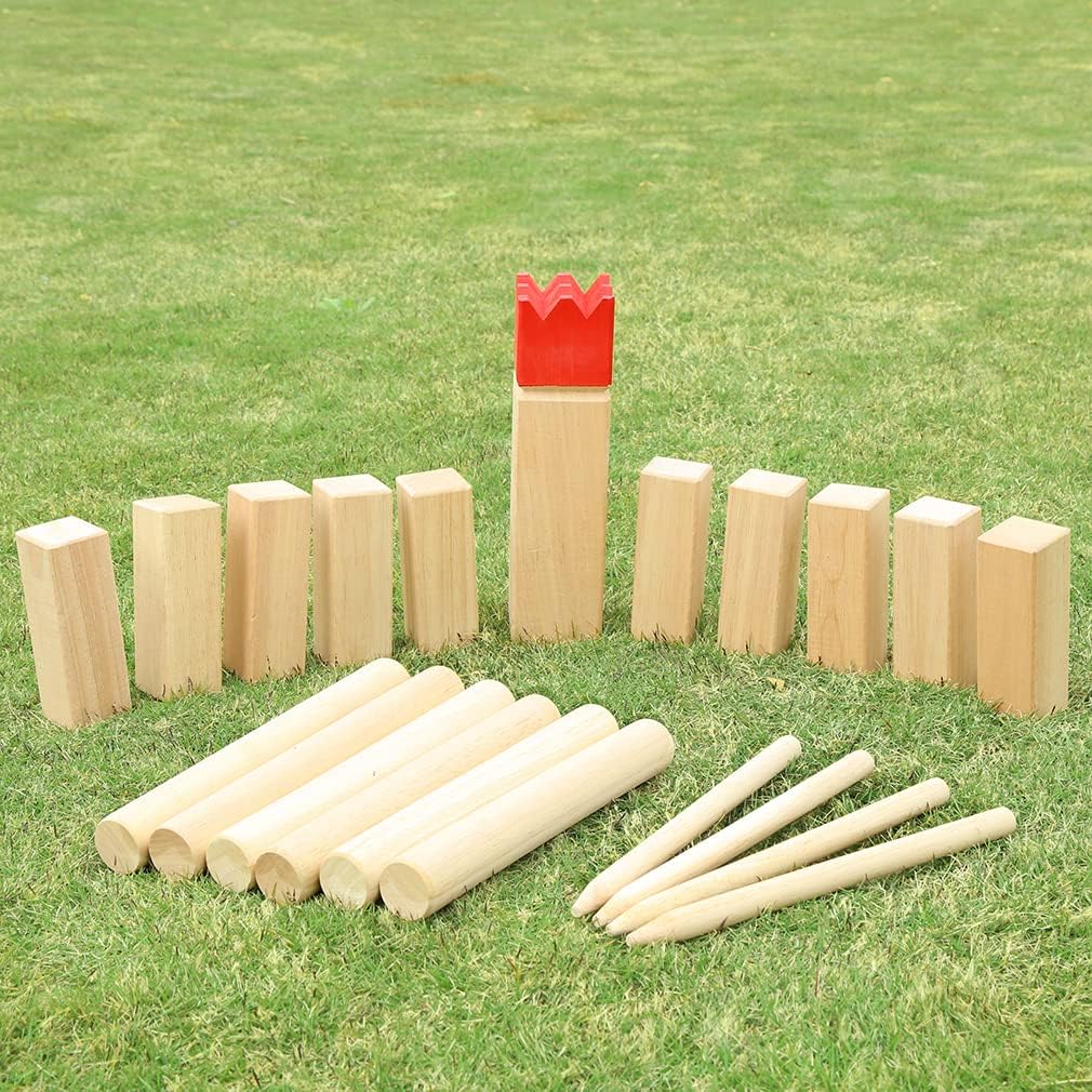 Kubb Yard Game Set Wooden with Carry Bag J530
