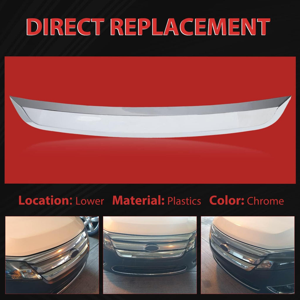 Chrome Front Lower Grille Grill Trim Molding for Ford Fusion 2010-2012, Pack of 2 S51800
