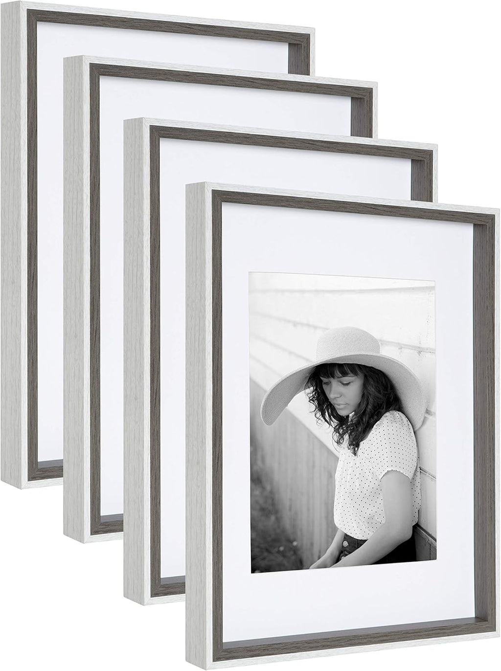 Transitional Frame Set, Set of 4, 11 x 14, White and Natural N32776