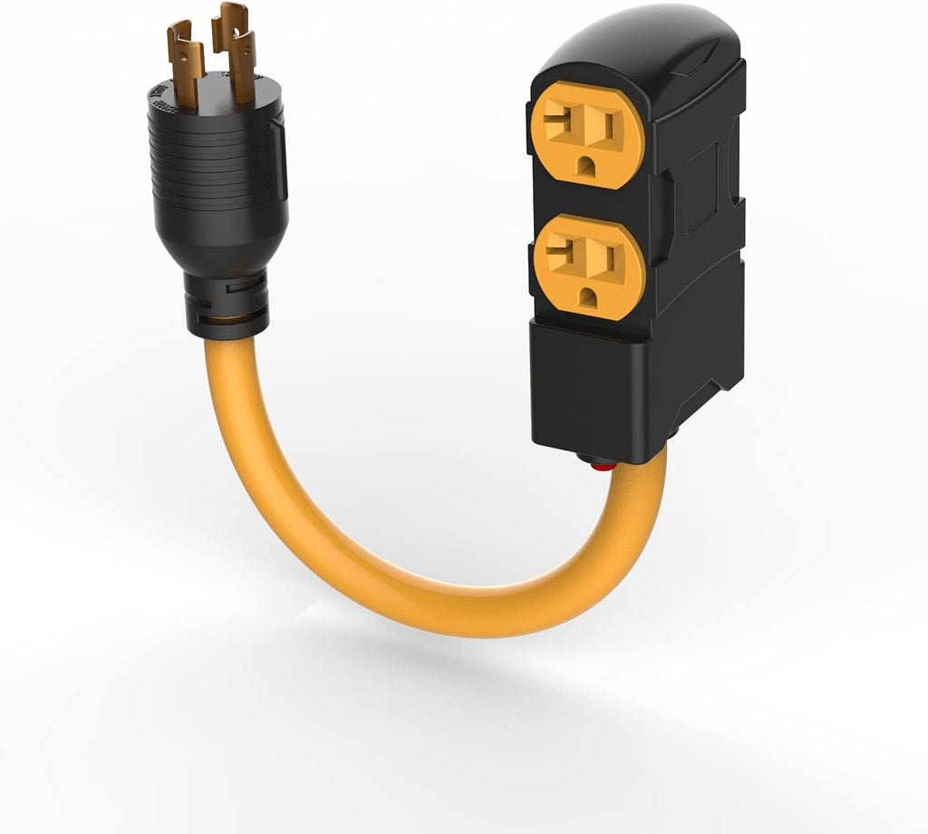 25Ft Generator Locking Cord, 4 Prong 10 Gauge, 30Amp 7500 Watts, Pack of 2 G113993