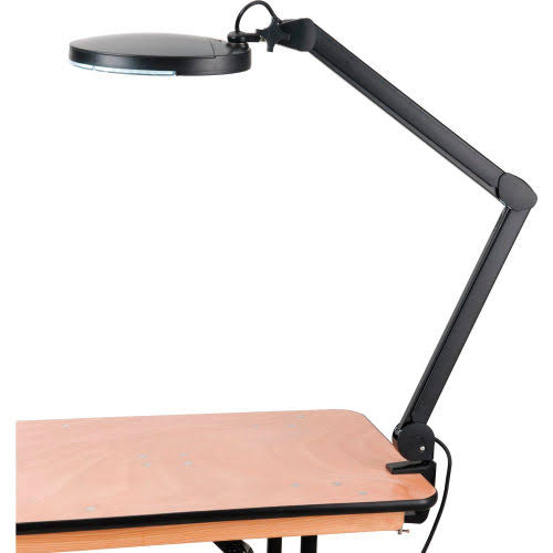 Black LED Magnifying Lamp with Covered Metal Arm J3513