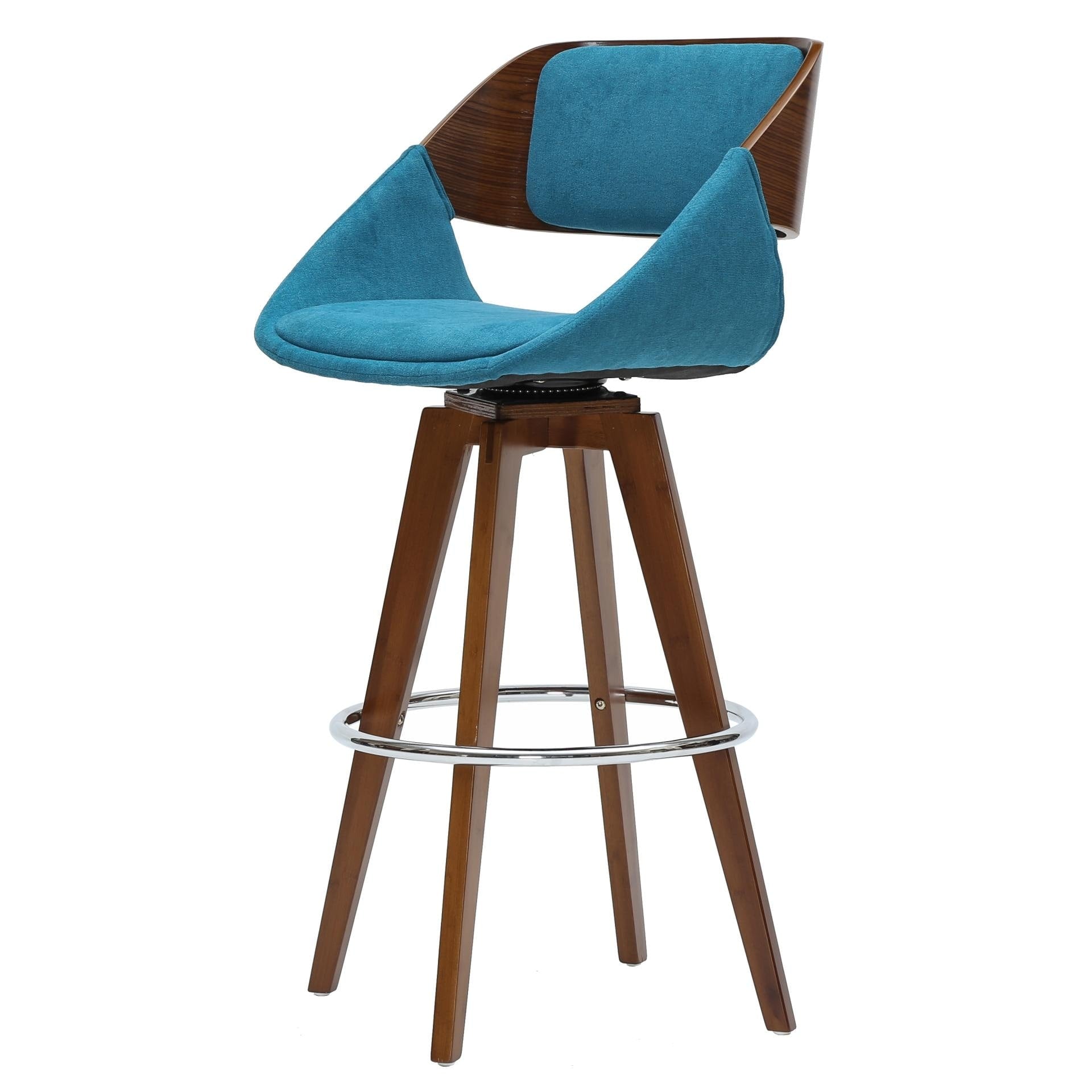 Teal Fabric Counter Stool E680