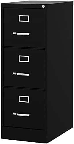 Black 3 Drawer Metal File Cabinet E8106
