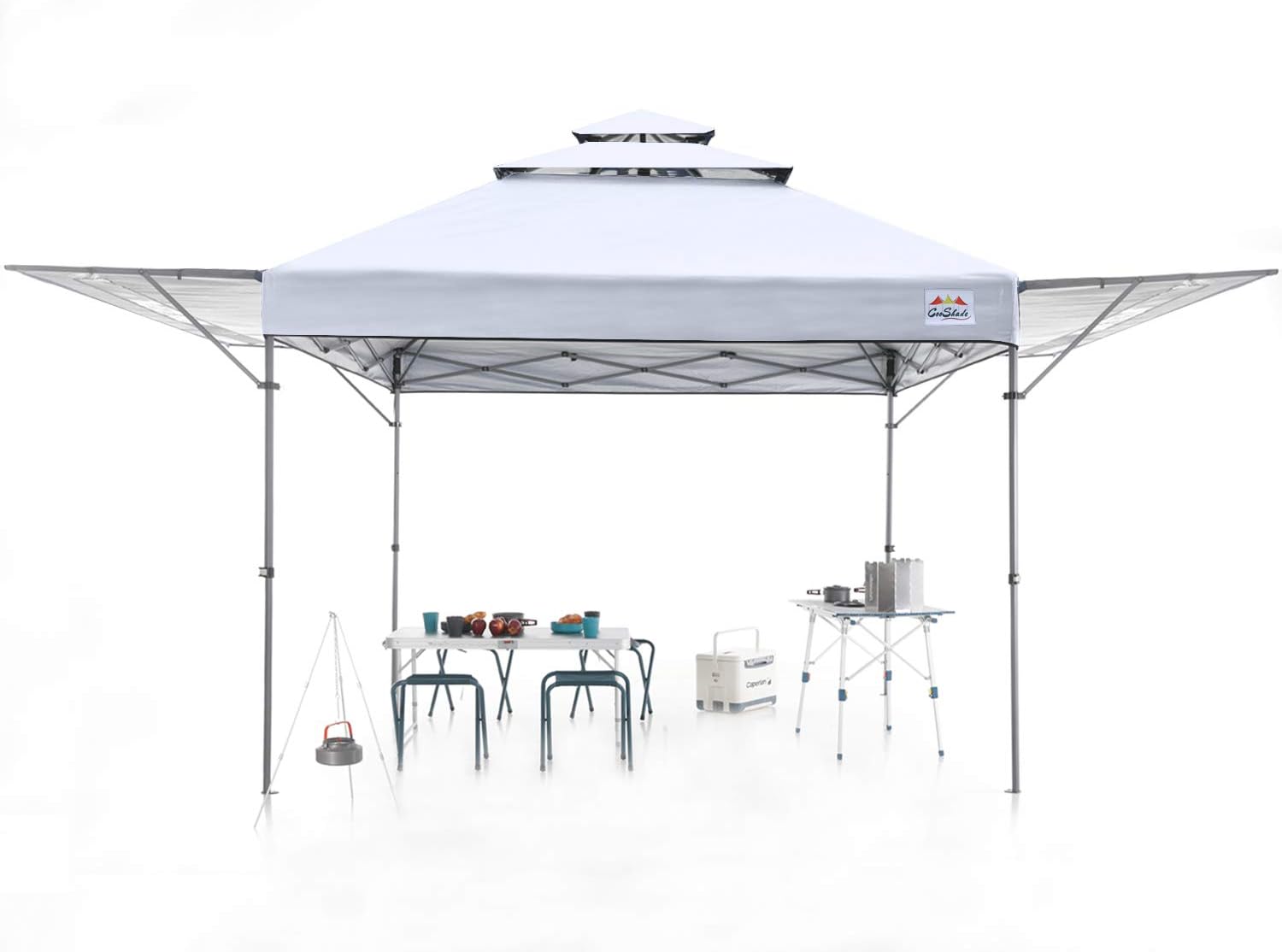 10x17 Instant Pop Up Canopy with Ventilation and Adjustable Dual Half Awnings O47967