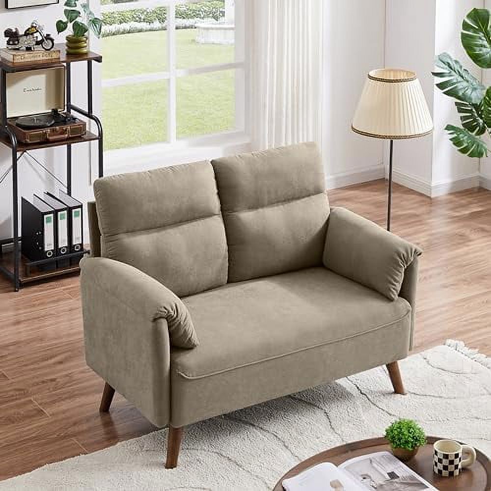 Green 2 Seater Loveseat Sofa with Wood Legs S2116