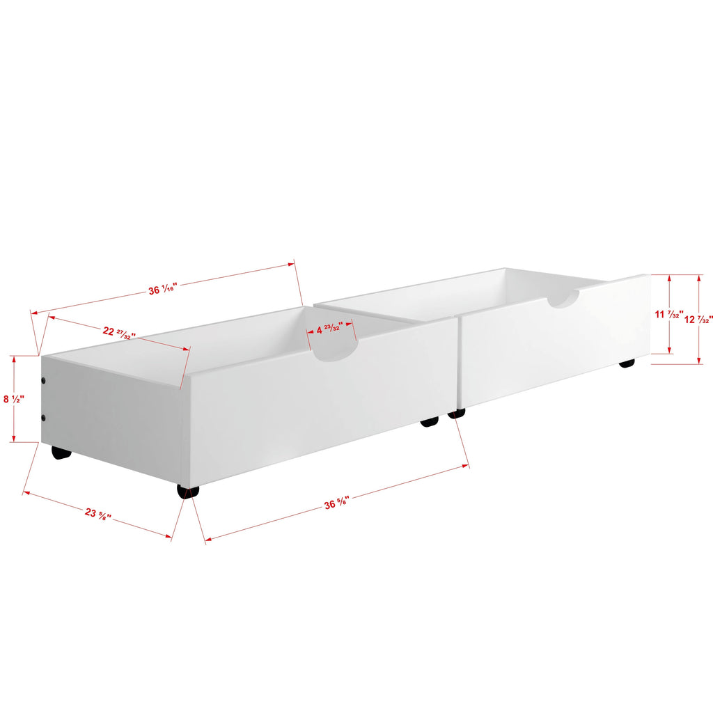 Twin over Twin Bunk Bed in White Q567771