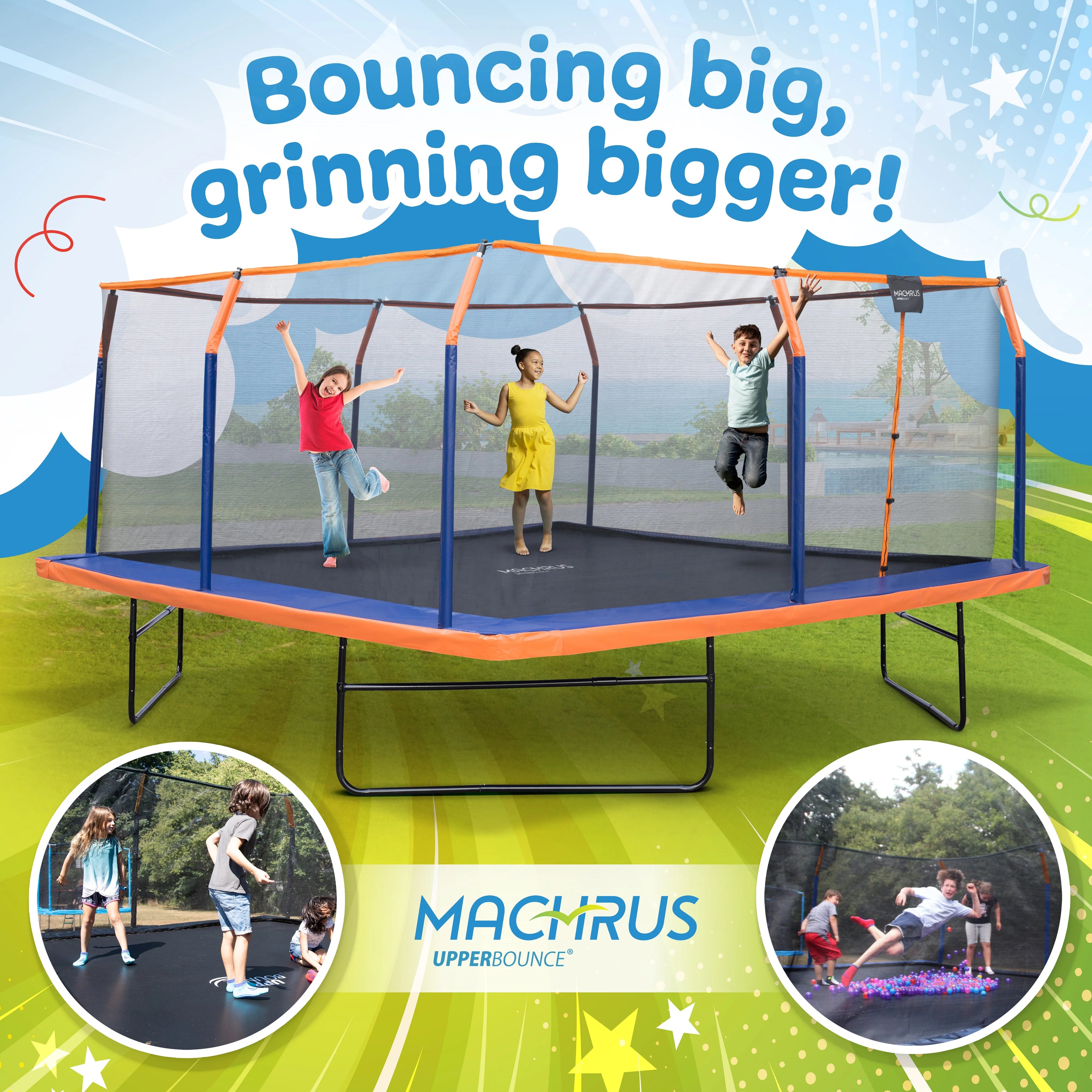 12 x 12 FT Square Trampoline Set with Enclosure and Safety Pad A823015