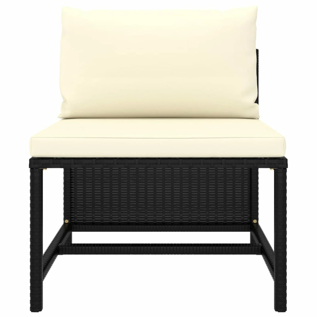 9 Piece Outdoor Sectional Sofa Set with Cream White Cushions I427193