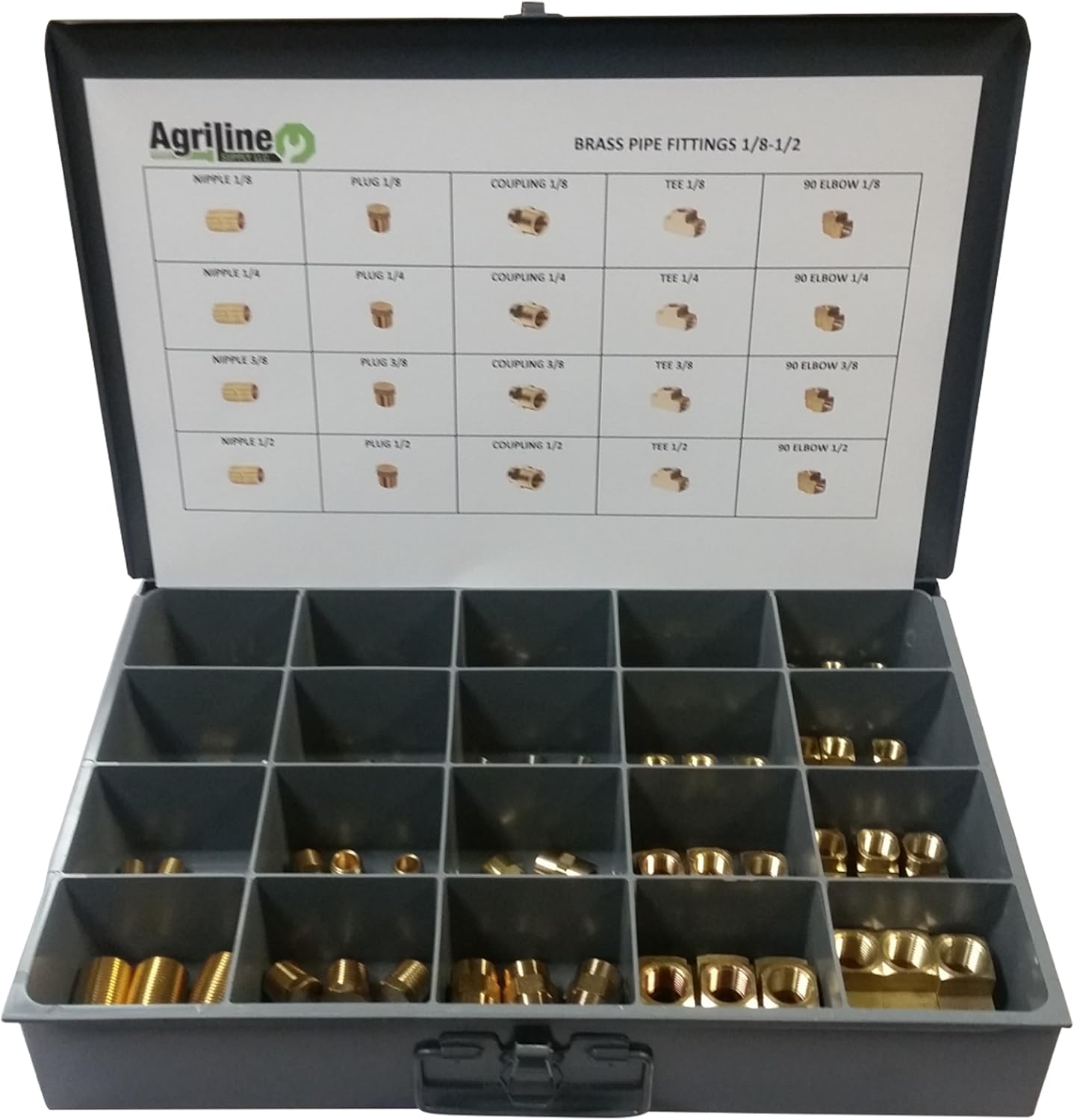 60PC Brass Pipe Fitting Assortment 1/8-1/2 K698
