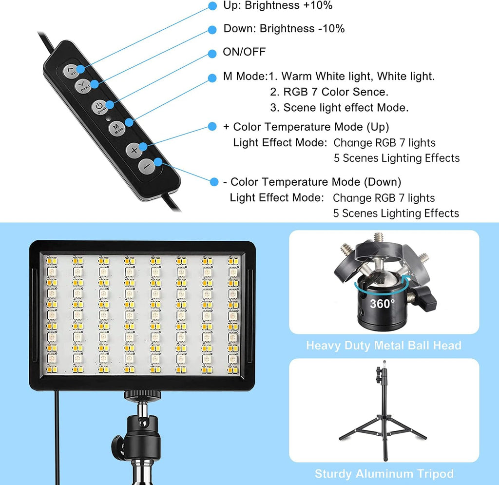 RGB Photography Lighting Kit with Tripod Stand Y758