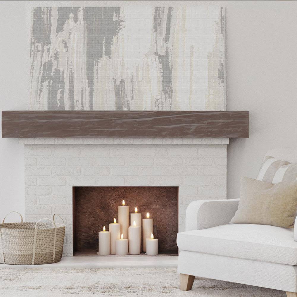 Aged Pecan Faux Wood Fireplace Mantel A248