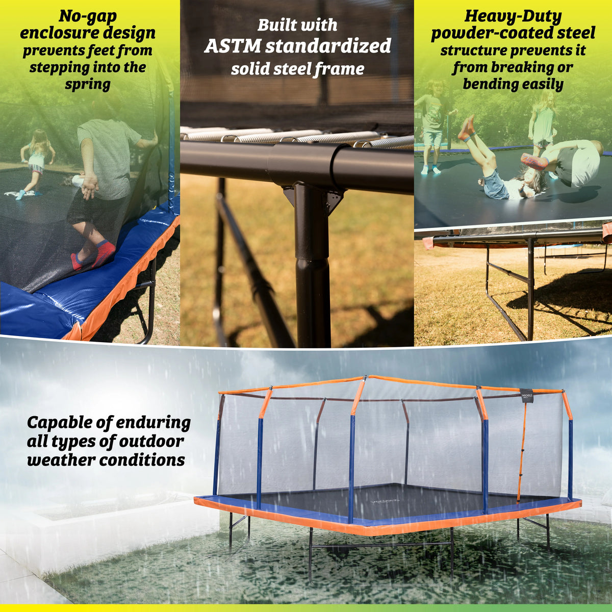 12 x 12 FT Square Trampoline Set with Enclosure and Safety Pad A823015