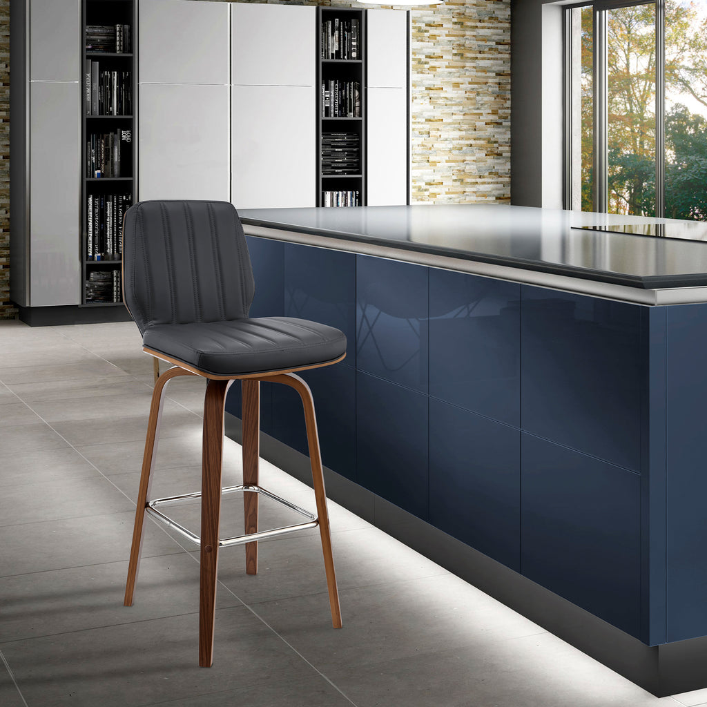 Gray Faux Leather Swivel Counter Stool H1676