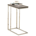 Dark Taupe Chrome Metal Accent Table O313179