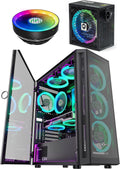 ATX PC Case with 6pcs 120mm ARGB Fans, CPU Fan, 650W Power Supply X650