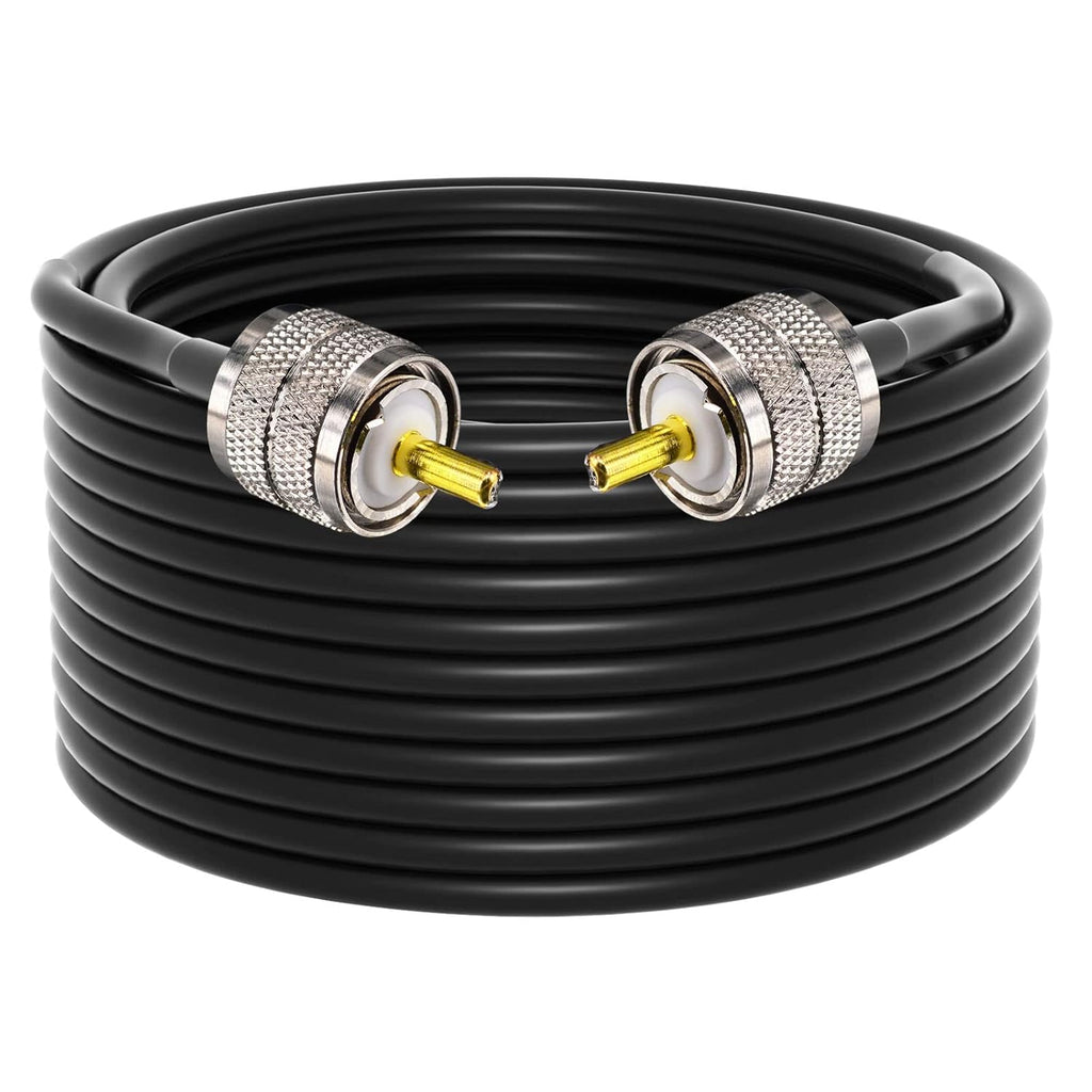 CB Coax Cable RG58 Coaxial Cable 49.2ft UHF PL259 Male to Male Cable with UHF SO239 Female to SMA/UHF/BNC Adapter 4-Pack U283