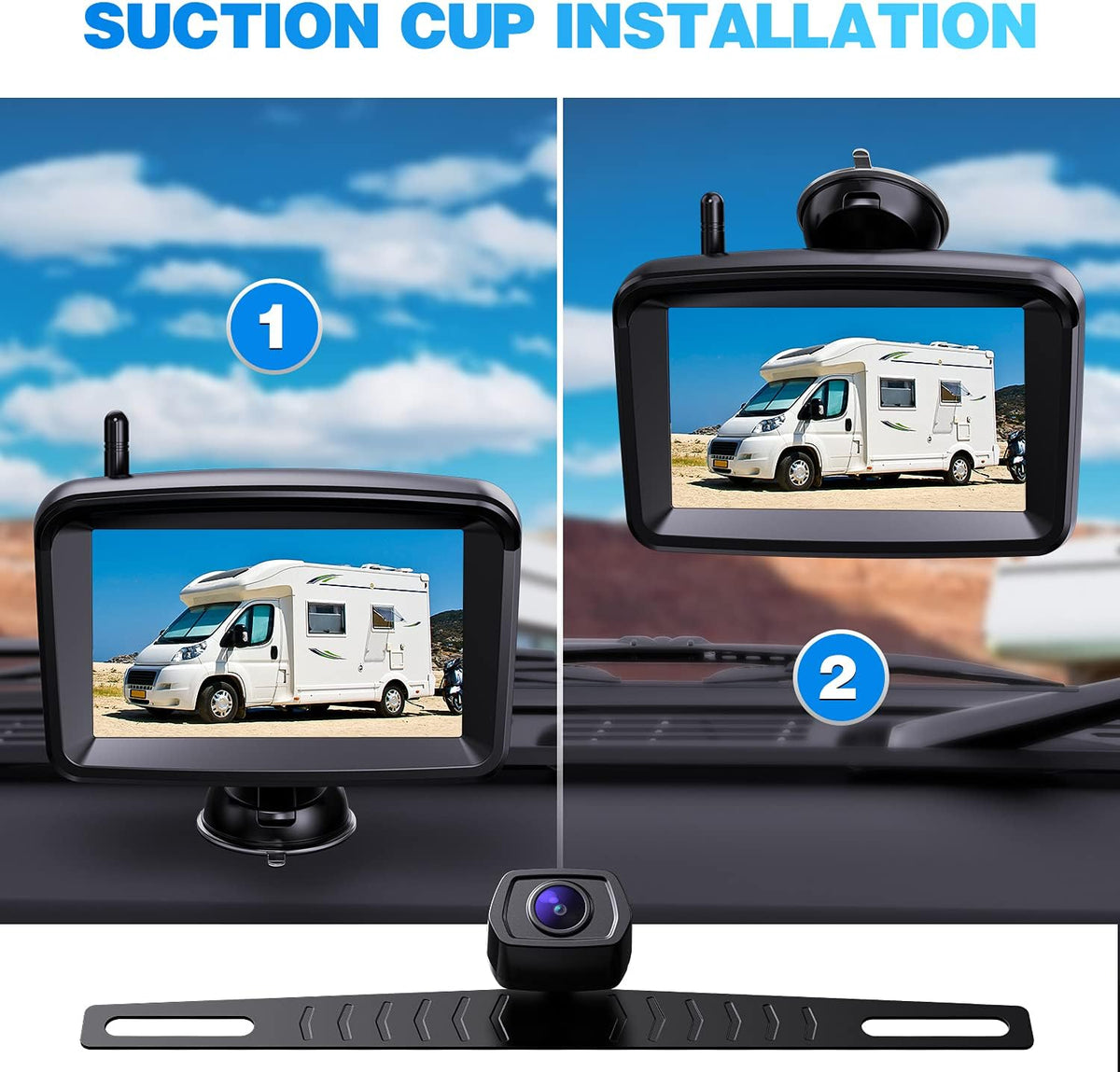1080P HD Wireless Backup Camera with 5 Monitor V404054