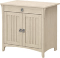 Secretary Desk with Keyboard Tray and Storage Cabinet in Cape Cod Gray U44603