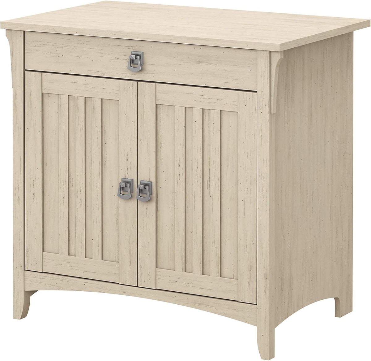 Secretary Desk with Keyboard Tray and Storage Cabinet in Cape Cod Gray U44603