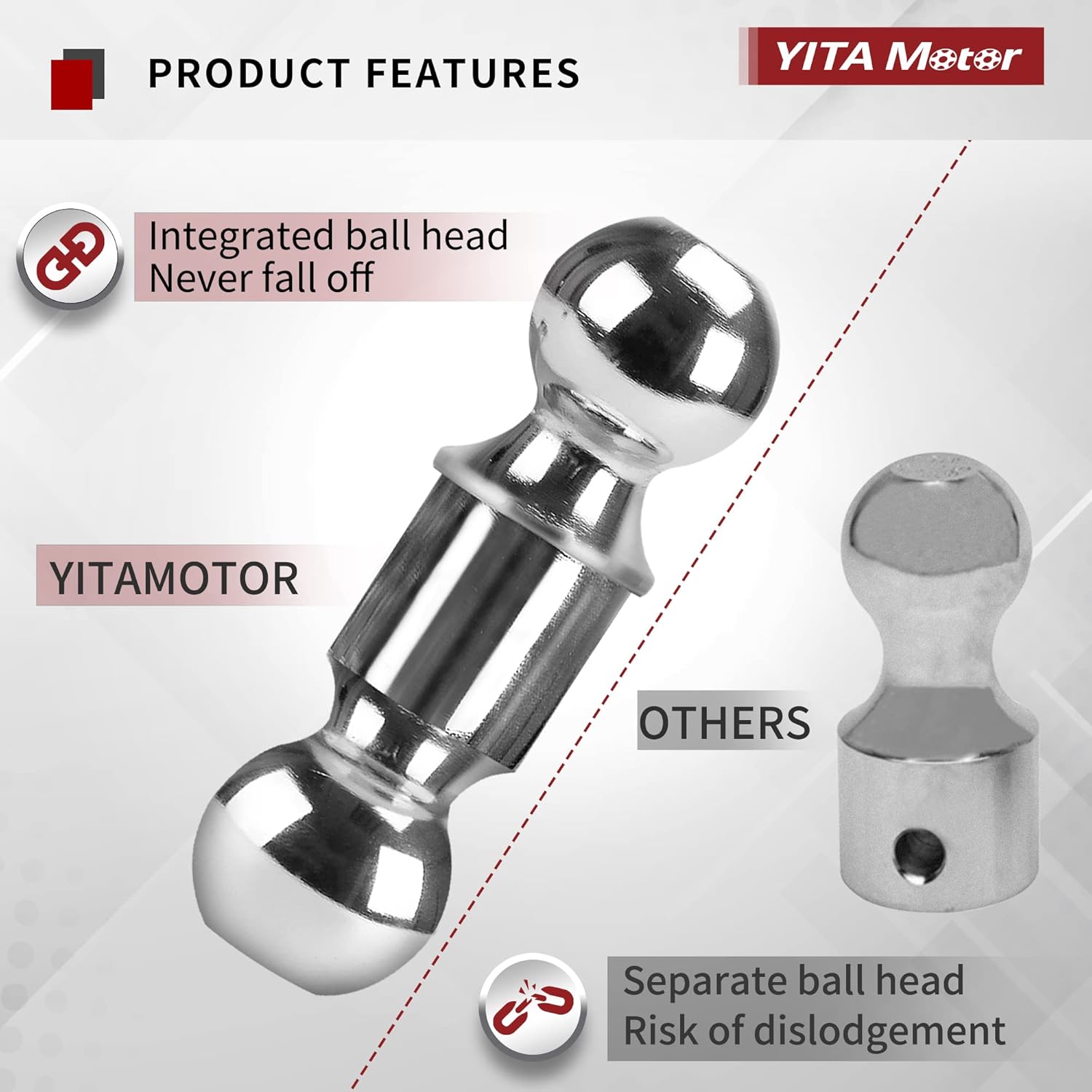 Adjustable Trailer Hitch Ball Mount, 2.5-Inch Receiver, 10-Inch Drop, Forged Aluminum Shank, 2-Inch and 2-5/16-Inch Combo Stainless Steel Tow Balls C151