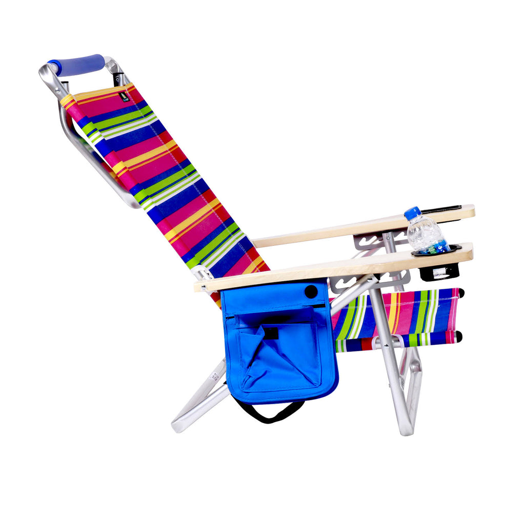 5 Reclining Aluminum Beach Chair with Cup Holder V216