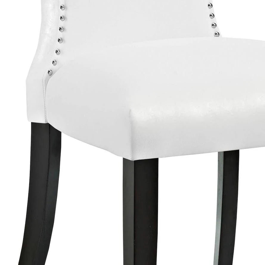 White Curved Vinyl Dining Chair (Set of 2) G469756