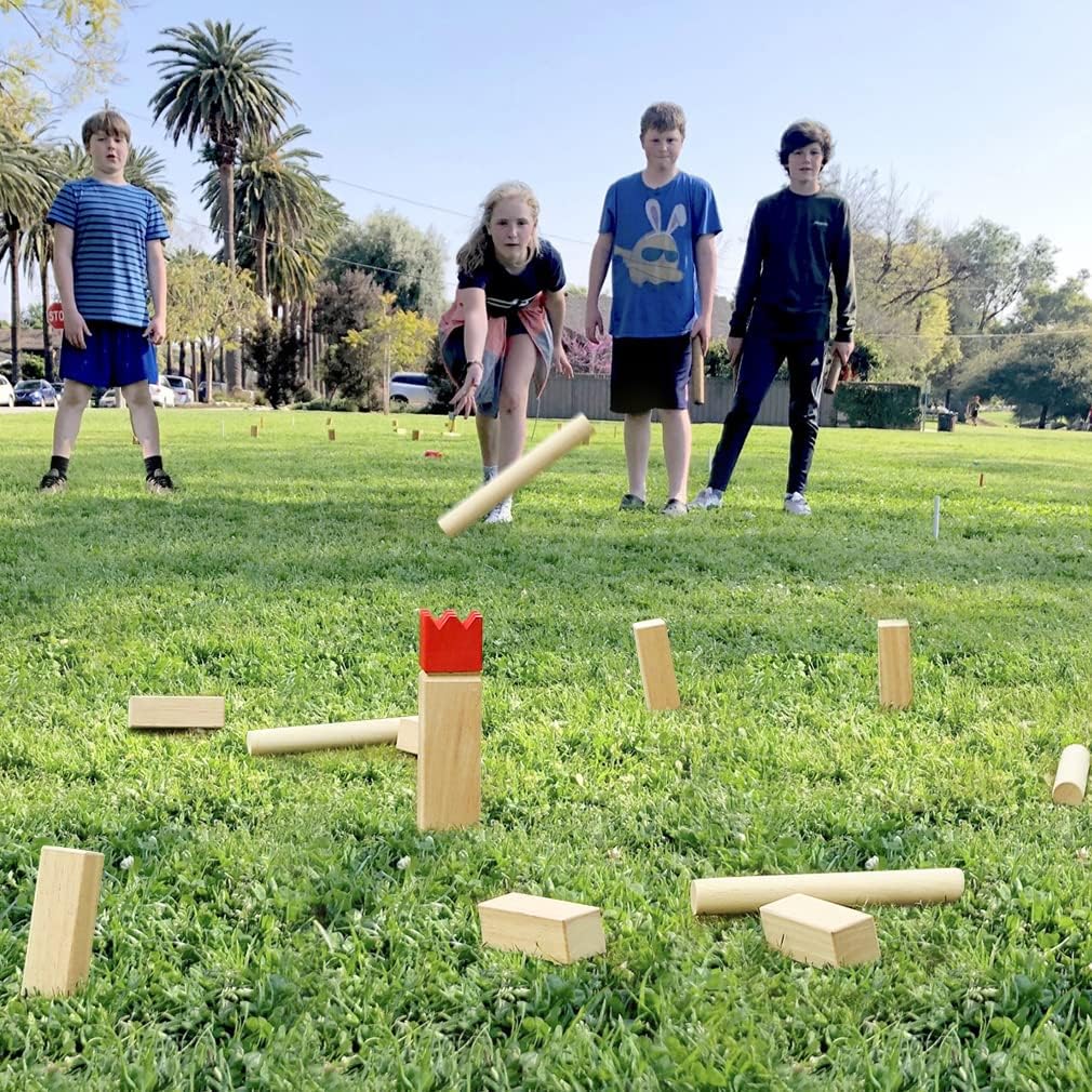 Kubb Yard Game Set Wooden with Carry Bag J530