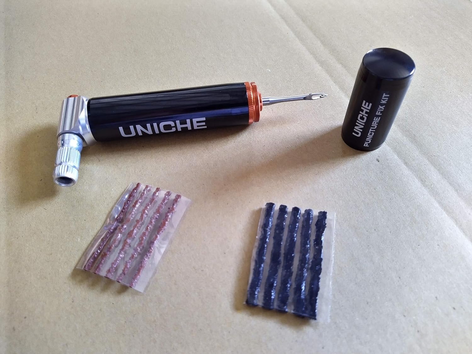 CO2 Inflator Tubeless Tire Repair Tool Kit with Storage Canister, Insertion Tool and Plugs Pack of 2 W966634