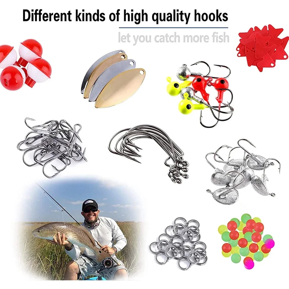 257pcs Fishing Tackle Box with Lures and Hooks D341051