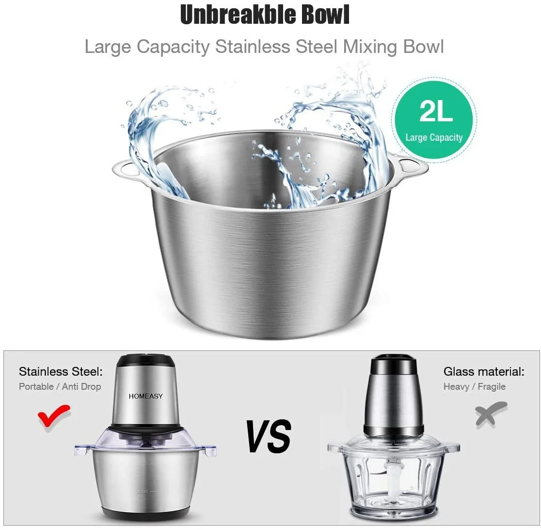 Stainless Steel Food Processor 2L 350W 8 Cups M5837