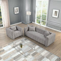 Light Gray Velvet Fabric Sofa and Chair Set K62609