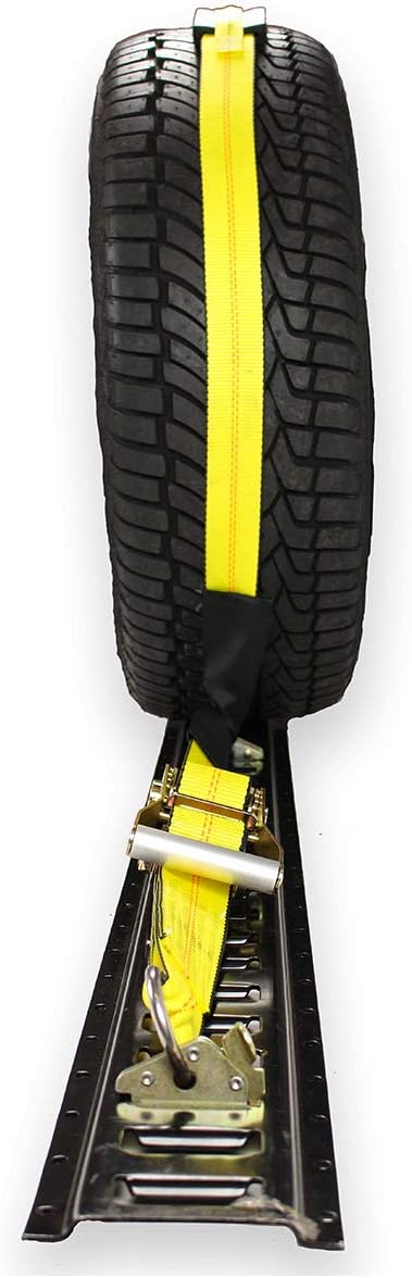2 Wheel Ratchet Strap with E-Track Fittings and Rubber Blocks I71406