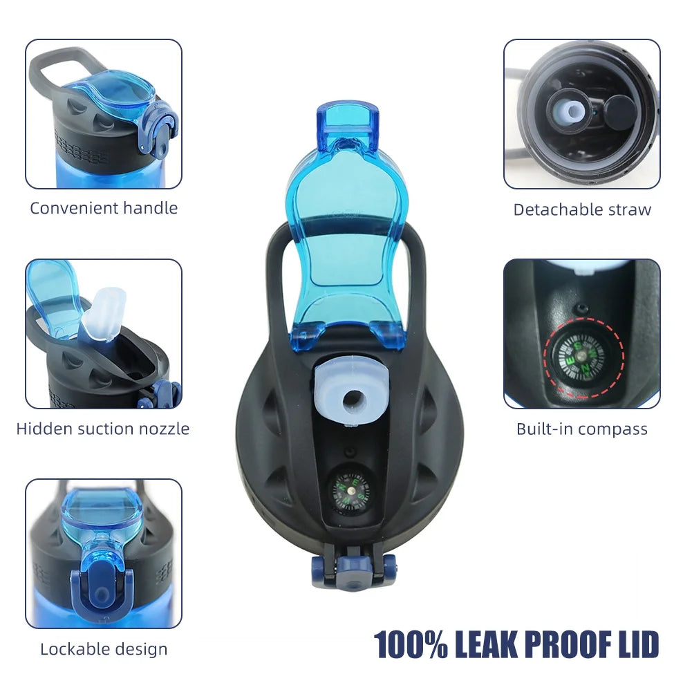 Blue Tritan Travel Bottle with Filter Lockable Lid B101882