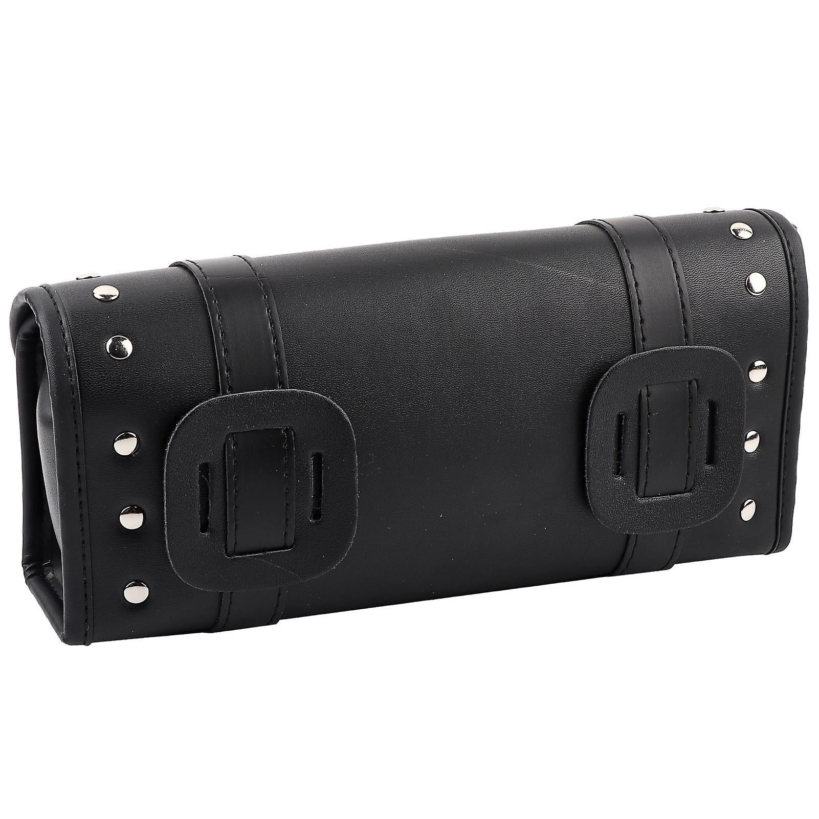 Black Pu Leather Motorcycle Tool Bag Saddlebag M560