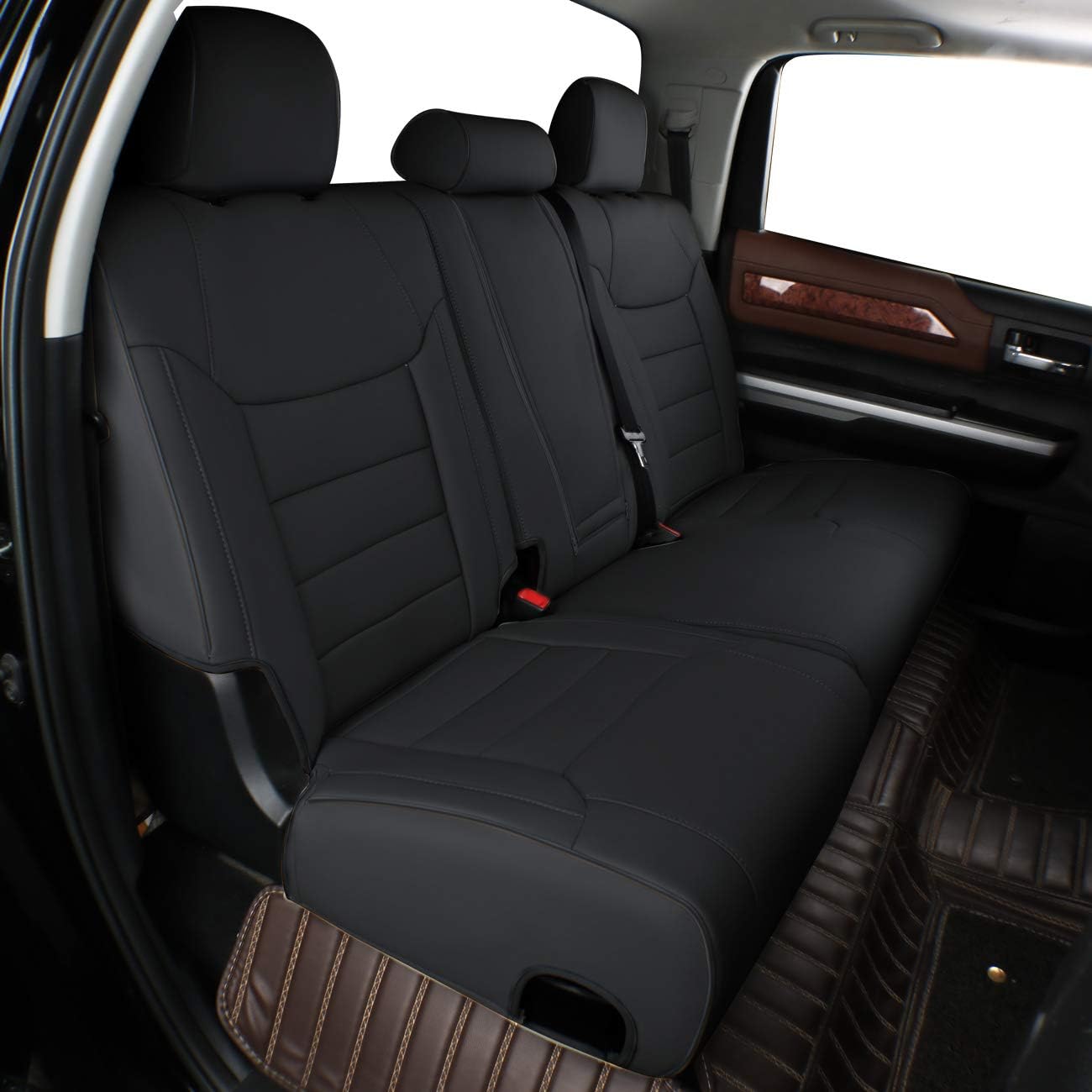 Custom Fit Full Set Car Seat Covers Leatherette Black D4636