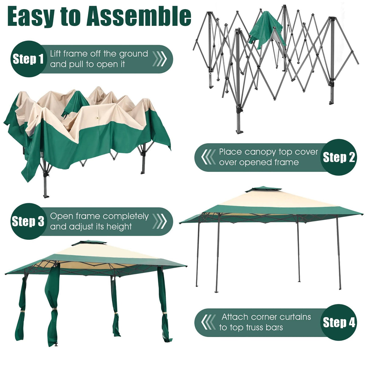 Green Gazebo Canopy Shelter Tent E9673