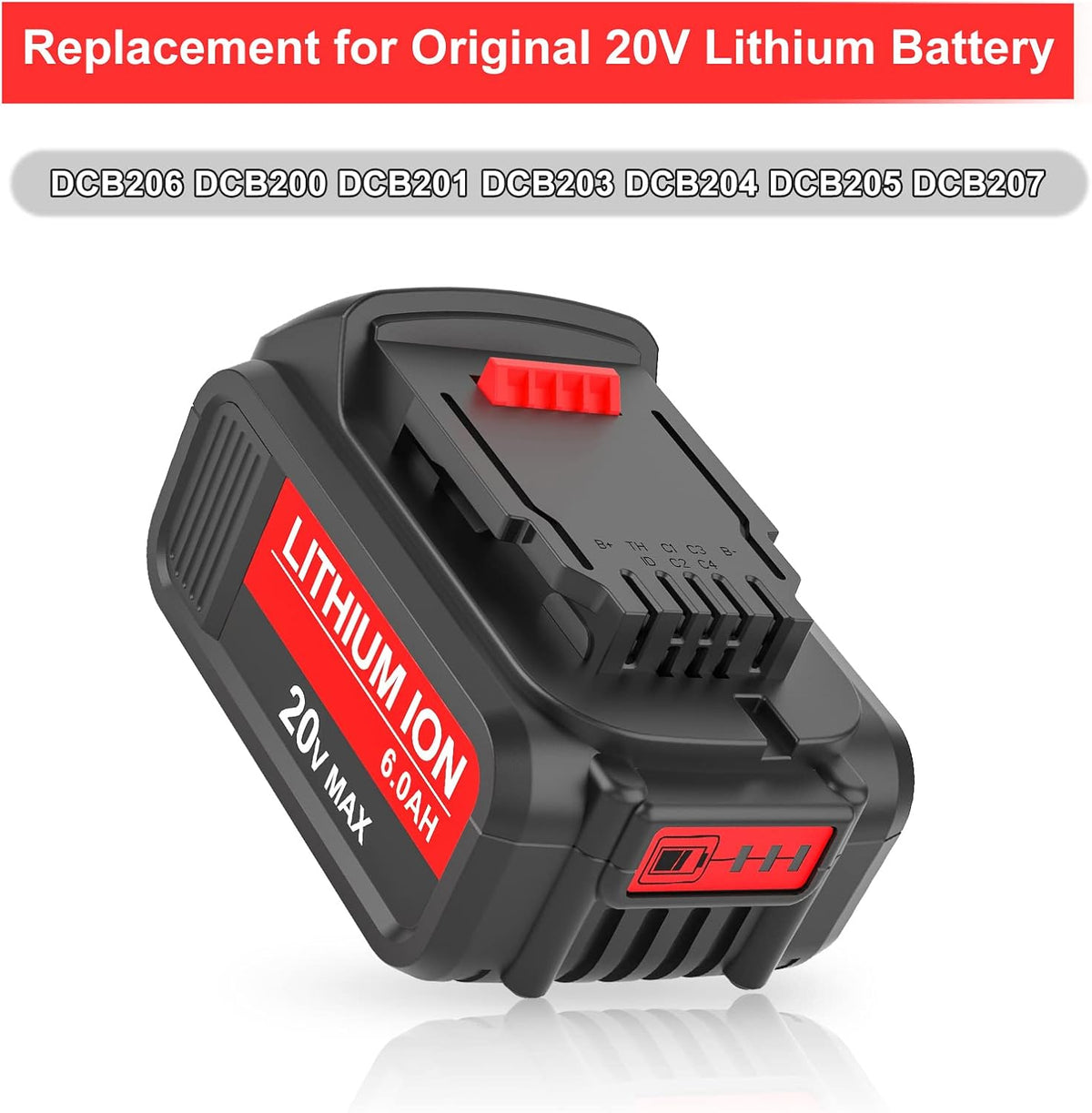 2 Pack 6.0Ah 20V Lithium Replacement Battery E22949