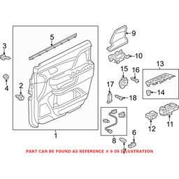 Armrest Assembly L Front Door Lining Graphite Black H1467