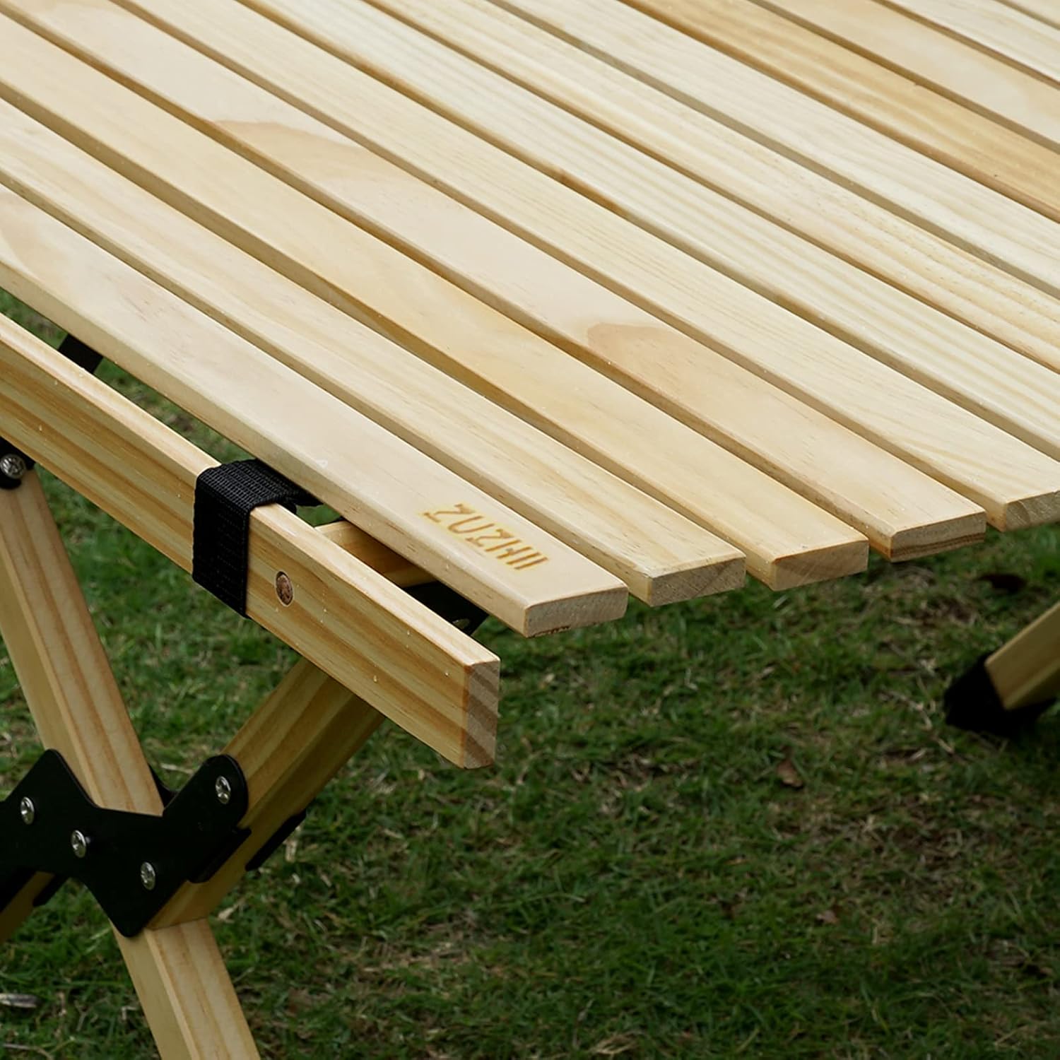 Portable Folding Wooden Camping Table with Carry Bag N99947