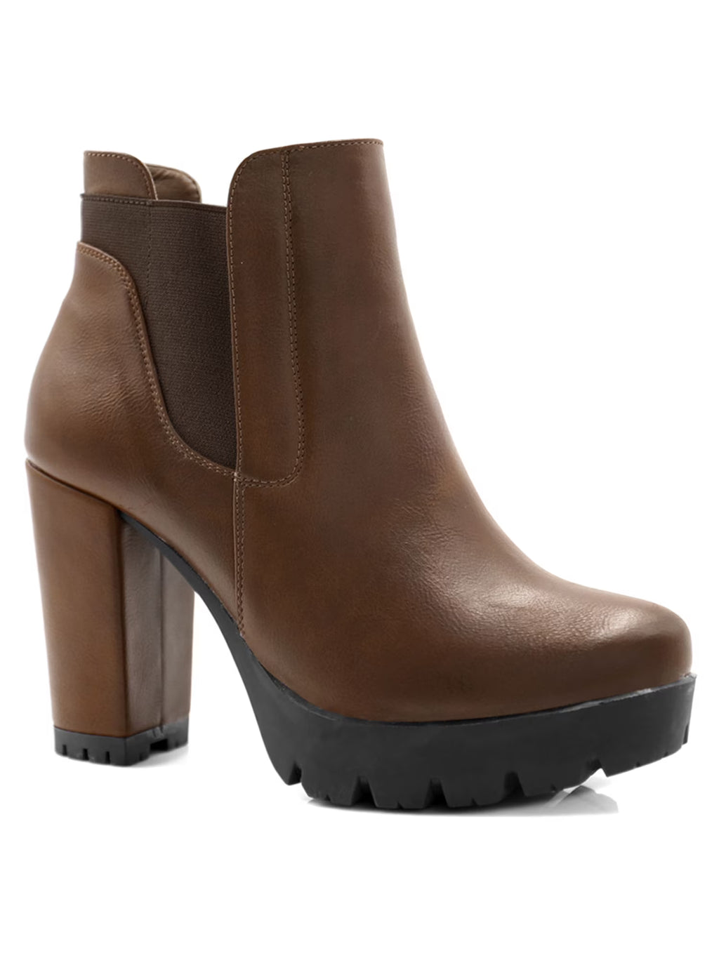 Chunky High Heel Platform Zipper Chelsea Boots T8444