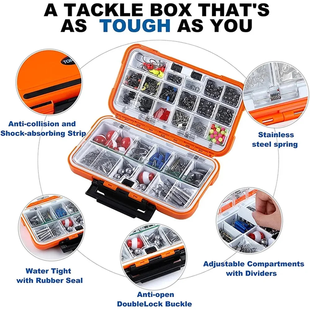 257pcs Fishing Tackle Box with Lures and Hooks D341051
